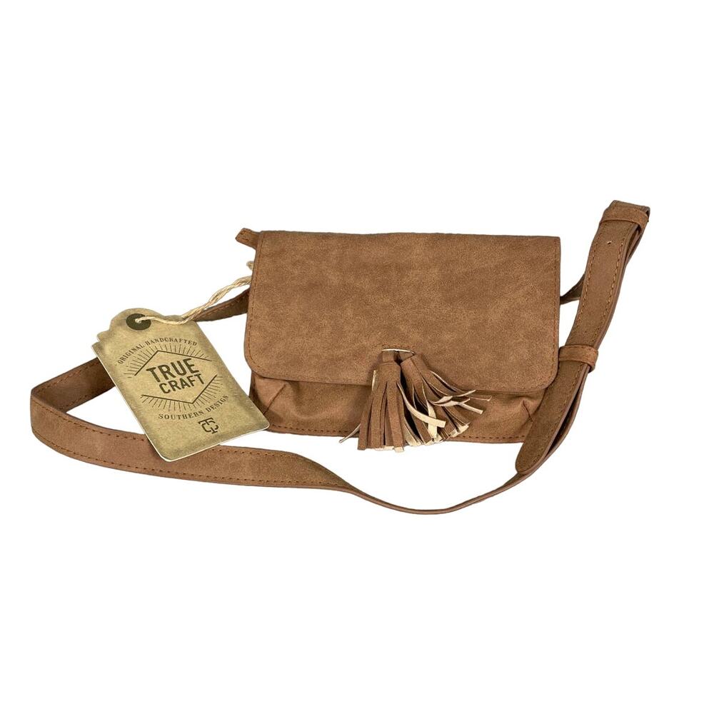 True Craft Brown Fanny Pack Waist Bag Belt Brown Faux Leather NWT